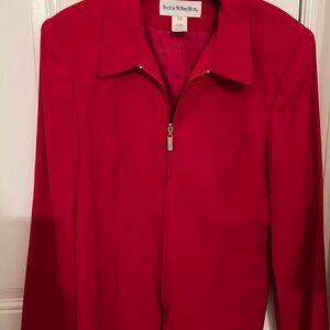 Womens Norton McNaughton Matching Red Suit Jacket & Skirt  Size 10